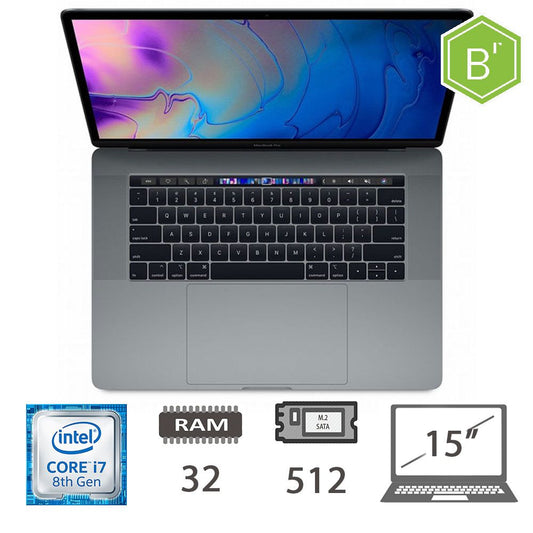 Mbp 15,4 T.Bar(2018)I7-8850h/32/512/Sg/2y - B