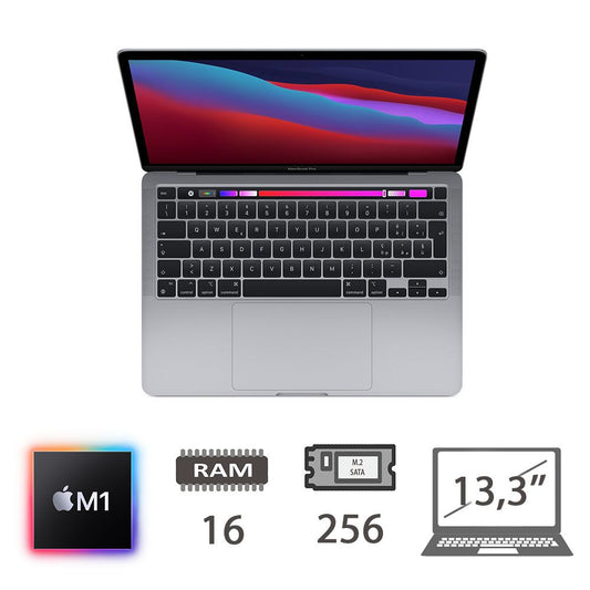 Mbp 13,3 T.Bar(2020)M1-8c/16/256/8c Gpu/Sg/2y