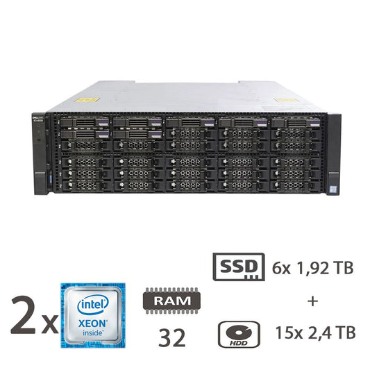 Storage Dell Scv3020 6xssdsas1,92tb+15xhddsas2,4tb