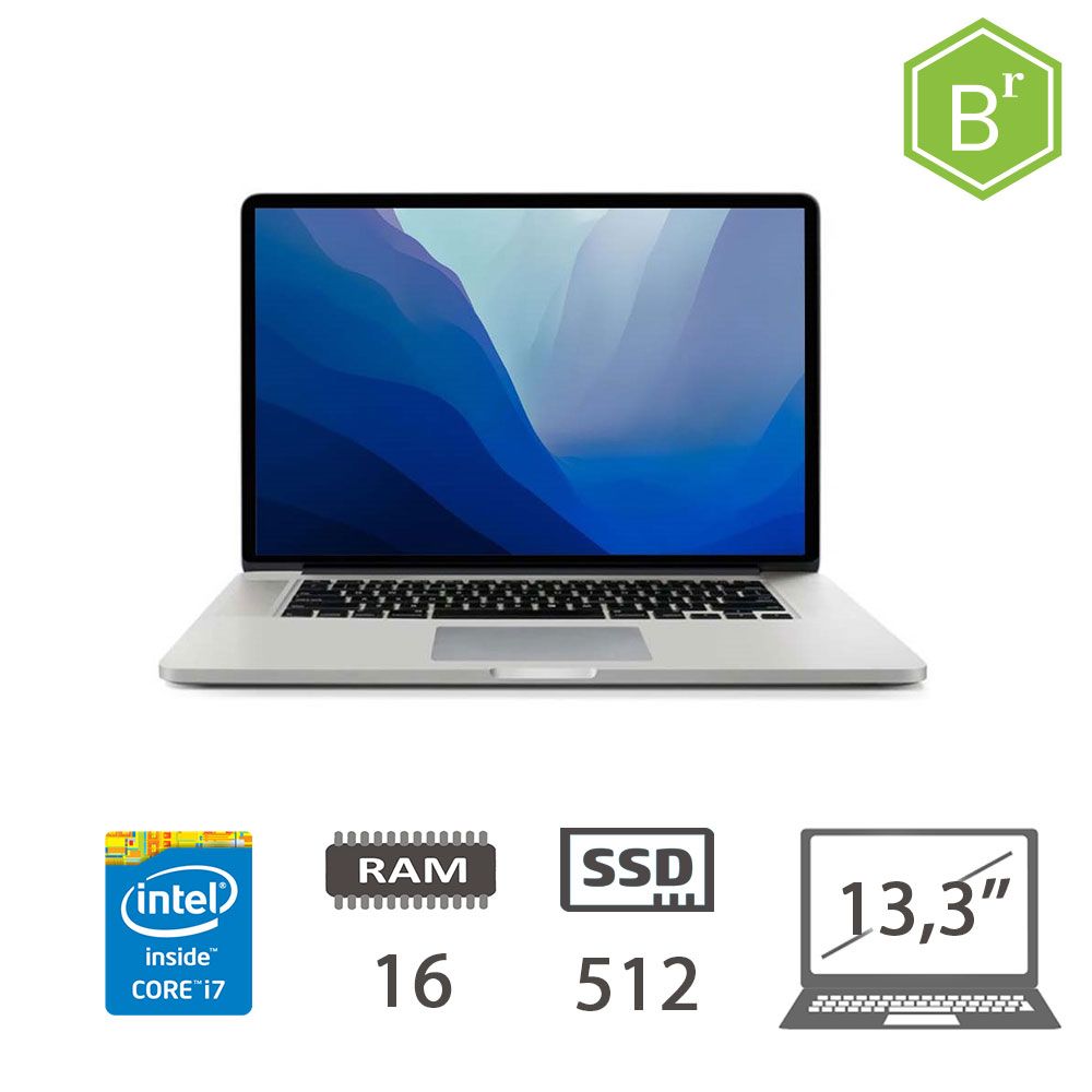 Mbp 13,3 (2015)I7-5557u/16/Ssd512/Slv/2y - B