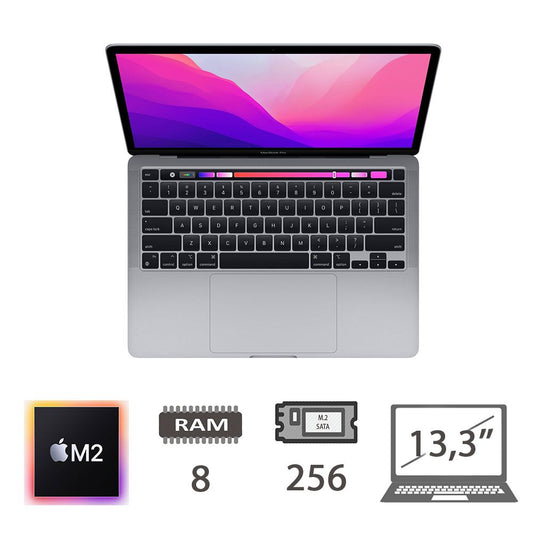 Mbp 13,3 T.Bar(2022)M2-8c/8/256/10c Gpu/Sg/2y