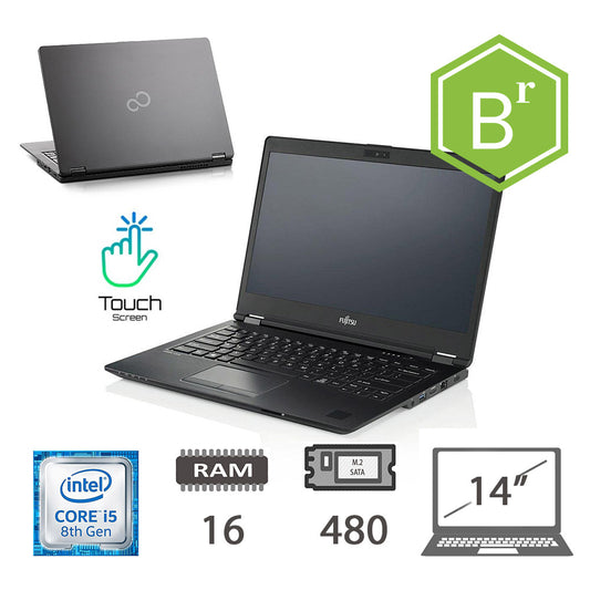 Fujitsu U748 Ts - I5-8350u/16/M2-Sata480/W11p/2y B