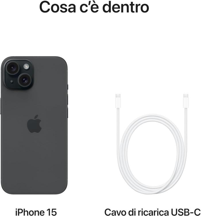 APPLE IPHONE 15 256GB NERO GARANZIA EUROPA 24 MESI