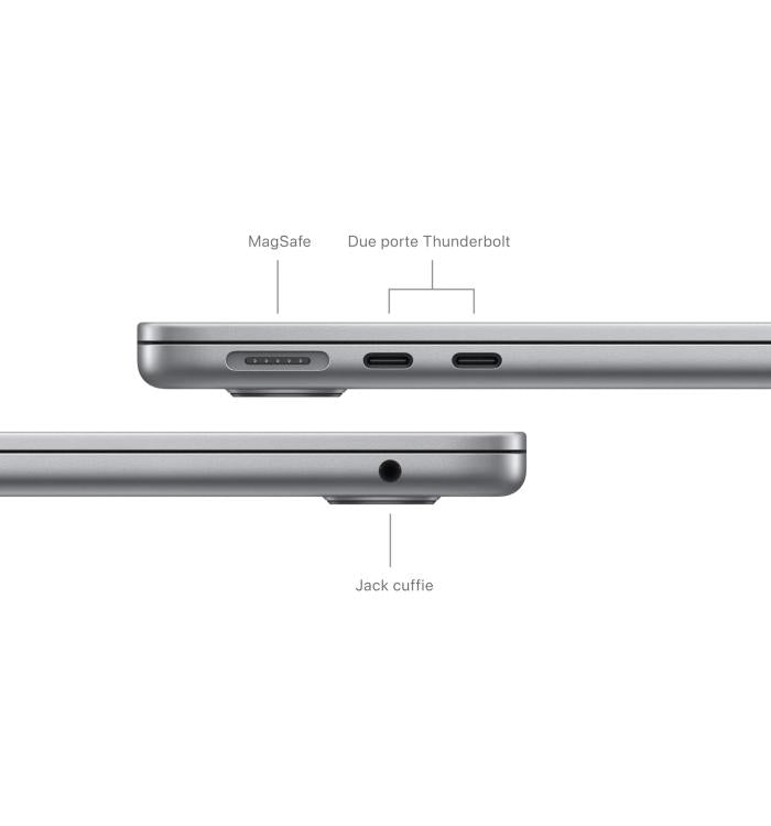 APPLE MACBOOK AIR 13" CHIP M3 (2024) 8-CORE CPU 8-CORE GPU 8GB RAM + 256GB SSD 24 WARRANTY APPLE SPACE GRAY - ITALIAN KEYBOARD 