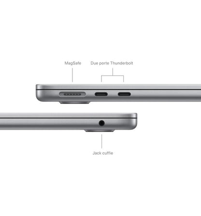 APPLE MACBOOK AIR 13" CHIP M3 (2024) 8-CORE CPU 8-CORE GPU 8GB RAM + 256GB SSD 24 WARRANTY APPLE SPACE GRAY - ITALIAN KEYBOARD 