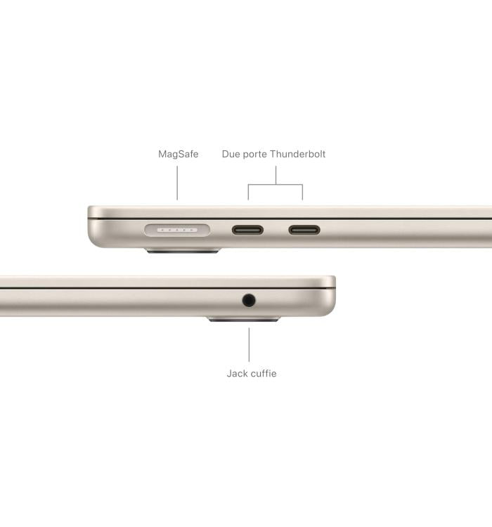 APPLE MACBOOK AIR 13" CHIP M3 (2024) CPU 8-CORE GPU 10-CORE 16GB DI RAM + 512GB SSD GARANZIA 24 APPLE GALASSIA - TASTIERA ITALIANA